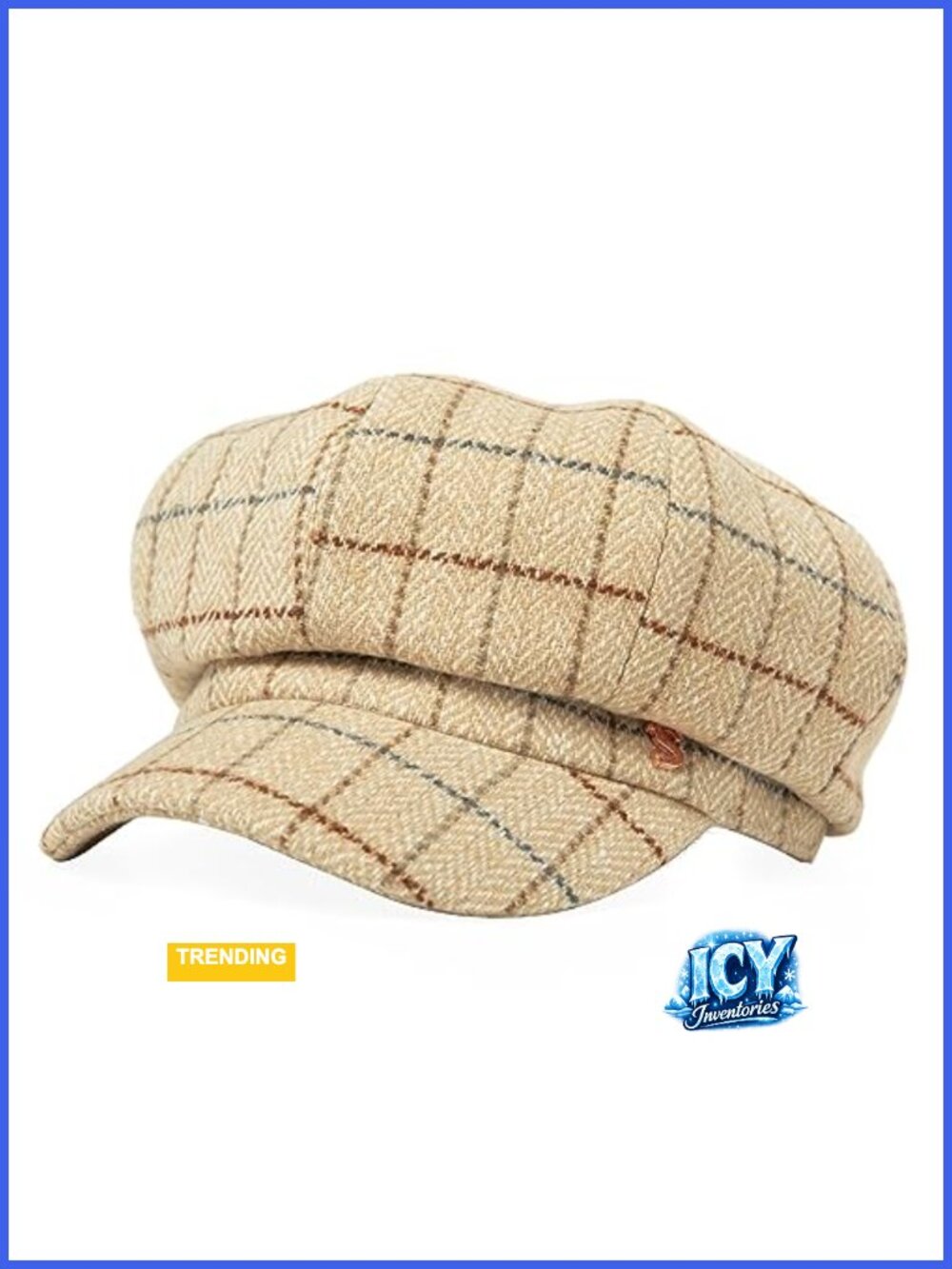 Merino Wool Newsboy Cap Satin Lined Visor Cabbie Hat